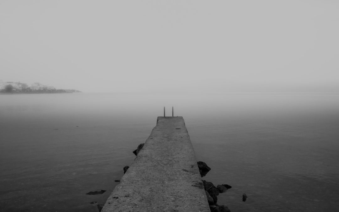 A dock on a foggy day